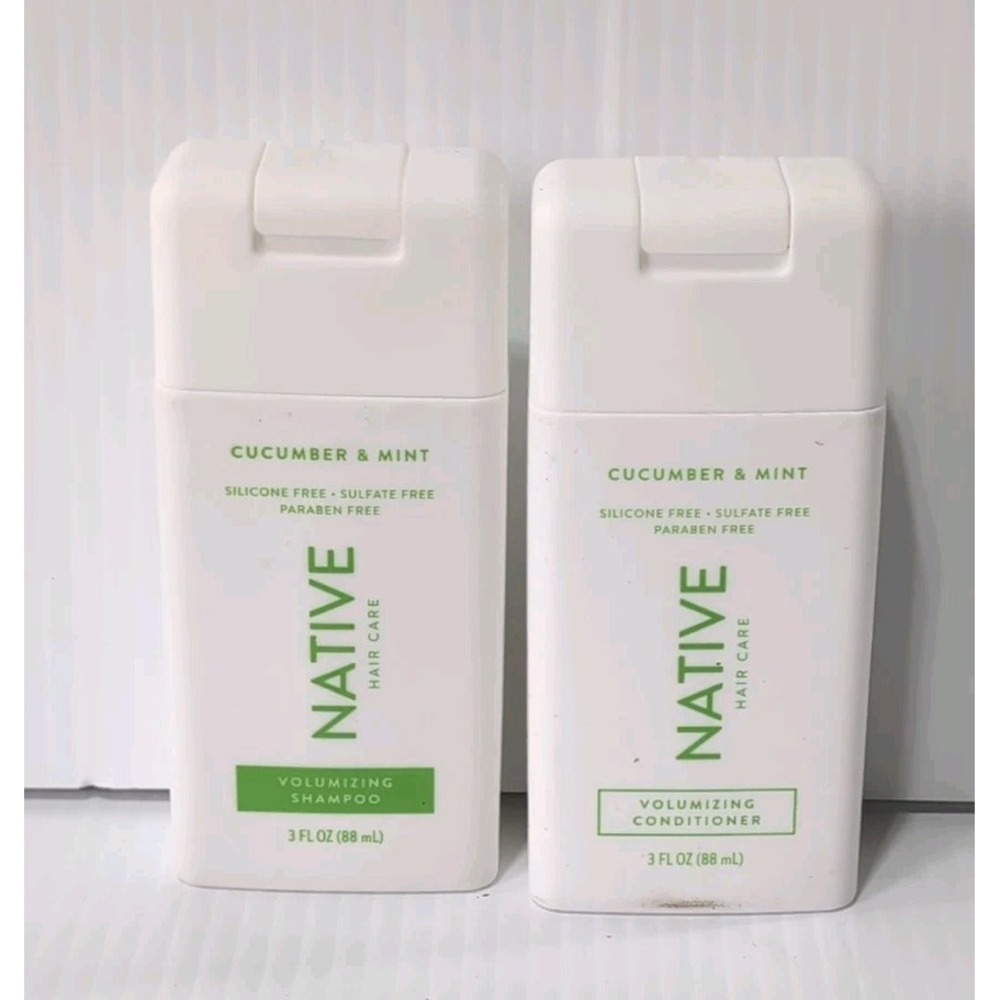 2pk Native Volumizing Shampoo & Conditioner Cucumber & Mint Travel Size 3 fl oz